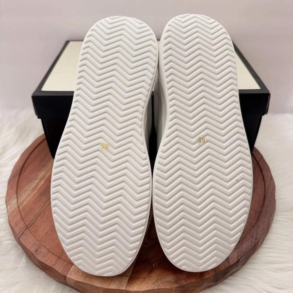 J/Slides NYC Fiona White off Luxe Leather Platform Sneakers Size 8.5 NEW Box